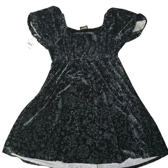 Wicked Collection NWT Elphaba Dress Paul Tazewell L Black Velvet Short Sleeve - Picture 6 of 10